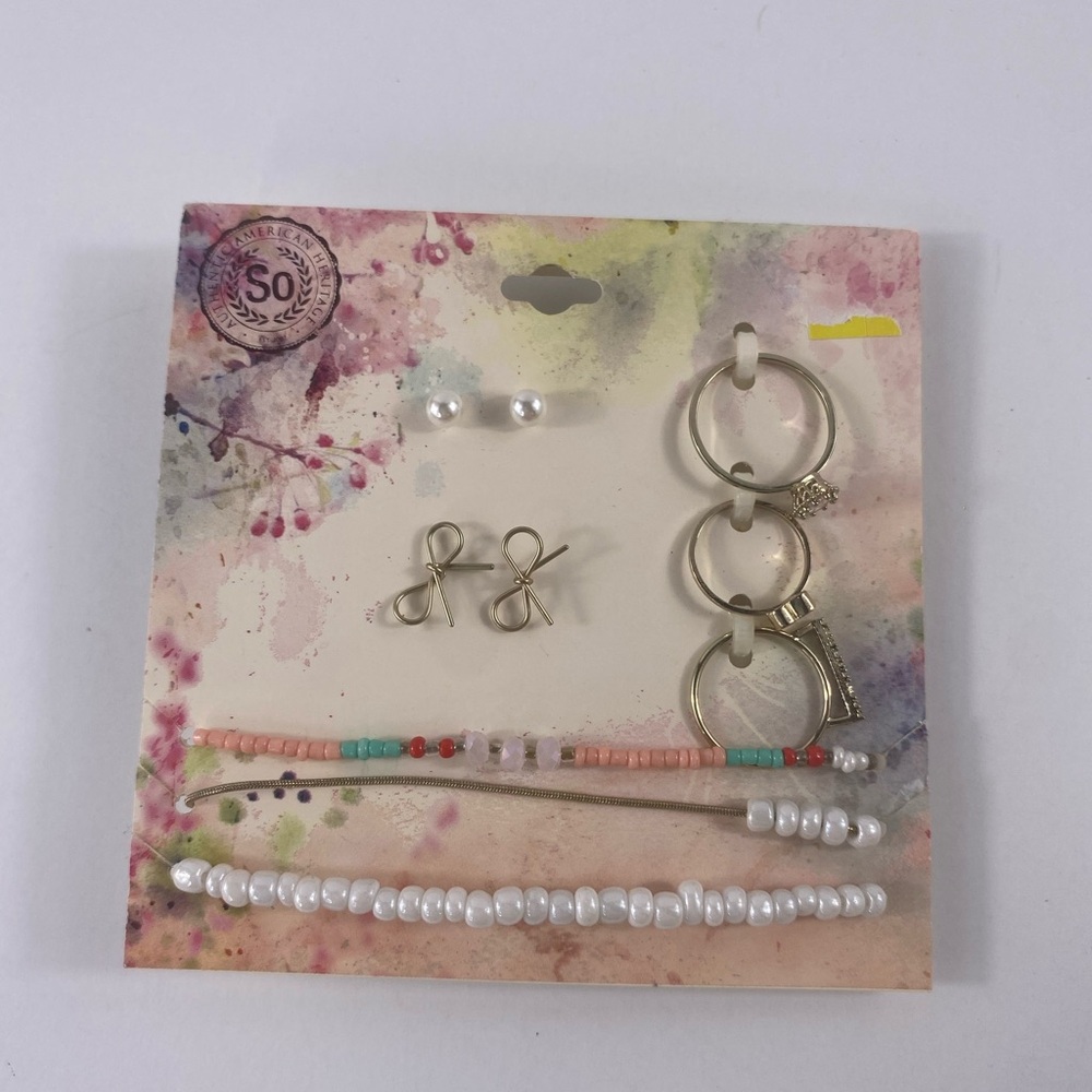 Girls Silver and Pearl Jewelry Set